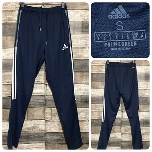 Adidas Track Pants Men’s S Navy Blue Drawstring Ankle Zip (Inseam 29)